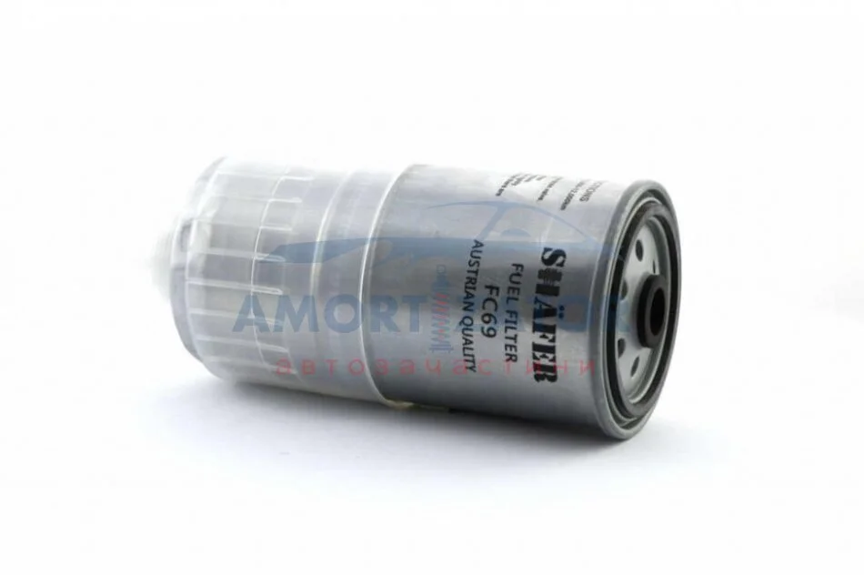 Фільтр паливний VW Golf IV, Passat B5, Audi 80-100, 1.6D-2.5D, 86-07, M16*1.5, M10*1.5 SHAFER FC69 (фото 1)