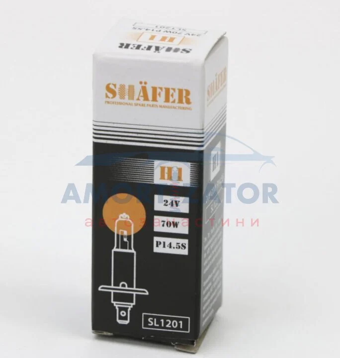 Лампа галогенова H1 24V 70W P14.5S (картонна упаковка 1шт) SHAFER SL1201 (фото 1)
