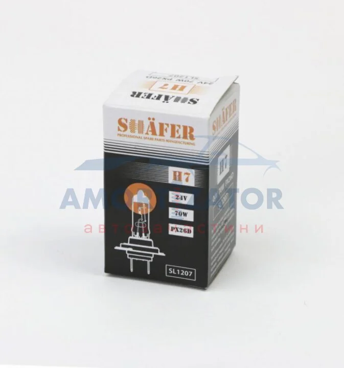 Лампа галогенова H7 24V 70W PX26D (картонна упаковка 1шт) SHAFER SL1207 (фото 1)