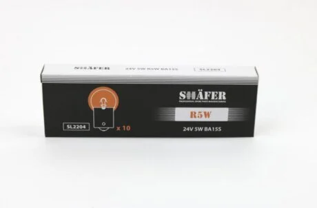 Лампа розжарювання 24V 5W R5W BA15S (картонна упаковка по 10шт) SHAFER SL2204