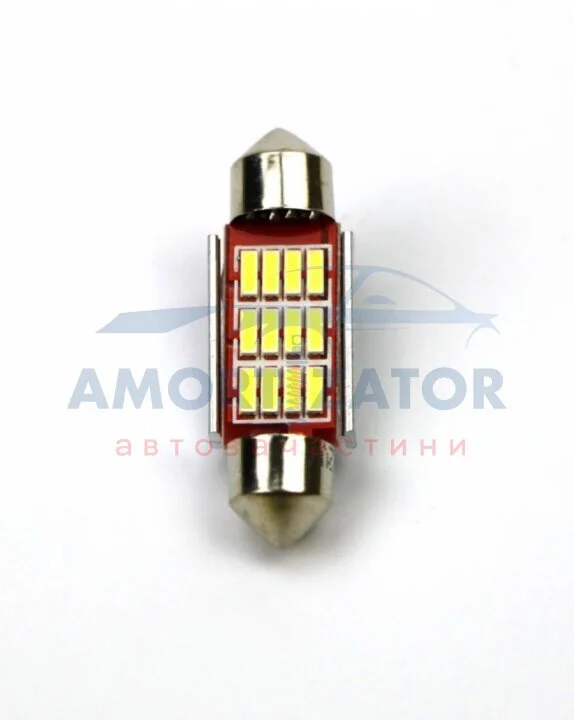 Лампа світлодіодна T11 Festoon T11x41 12LEDs canbus (1шт) SHAFER SL4011 (фото 1)
