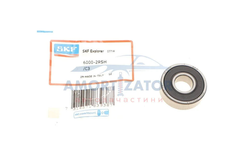 Підшипник кульковий 6000-2RSH/C3 SKF 60002RSH/C3 (фото 1)