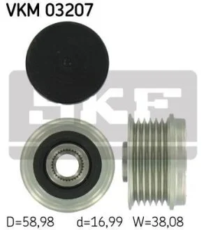 FIAT ремінний шків генератора Doblo 1.3 JTD SKF VKM 03207