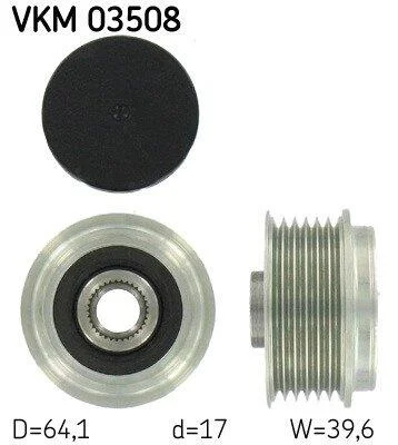 OPEL шків генератора Astra H 04- SKF VKM 03508 (фото 1)