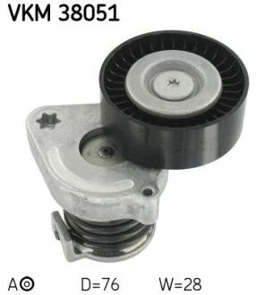 Натягувач ременя MERCEDES C(203/204)/CLK(209)/E(211/212)/SLK(171/172)/Sprinter "1,6/1,8L "02>> SKF VKM 38051