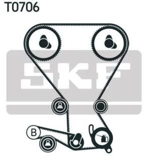 Комплект ГРМ (ремінь + ролик) HYUNDAI H-1, H-1 / STAREX, H-1 TRAVEL, SANTA FÉ I, SONATA IV KIA SORENTO I 2.4 06.97- SKF VKMA 95959