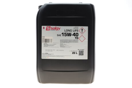 Олива моторна LONG LIFE 15W-40 TD (20 L) SOLGY 504042