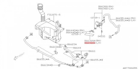 Форсунка омивача фари L SUBARU 86636AG260