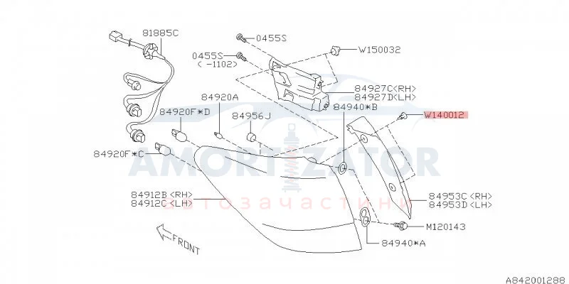 Кліпса ліхтаря заднього SUBARU 909140012 (фото 1)