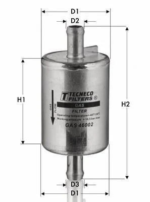 Фільтр газ.установки 1.2LPG TECNECO GAS46002 (фото 1)