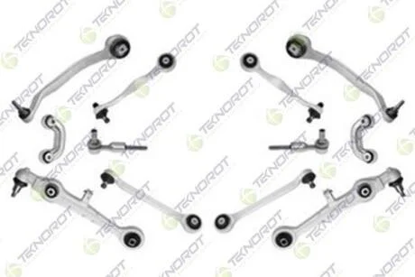 VW К-кт важелів+тяги стаб.+наконечн.(конус 20mm) Passat,Audi A4/A8 1.8/6.0 94- (A-511,A-514/A-515,A-516/A-4517,A-518/A-519,A-520,A-528/A-529 TEKNOROT A153