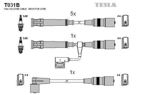 Комплект кабелiв запалювання TESLA T031B