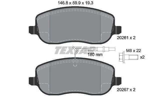 Комплект гальмівних колодок передн, CITROEN C8, JUMPY I FIAT SCUDO, ULYSSE LANCIA PHEDRA PEUGEOT 807, EXPERT 1.6-2.2D 10.95- TEXTAR 2026101 (фото 1)