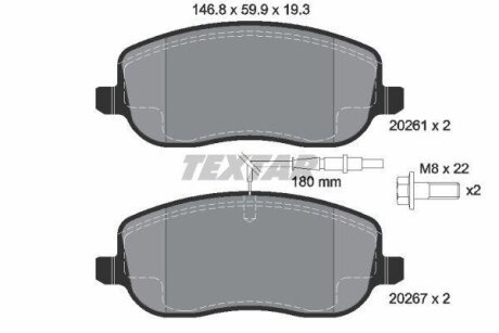 Комплект гальмівних колодок передн, CITROEN C8, JUMPY I FIAT SCUDO, ULYSSE LANCIA PHEDRA PEUGEOT 807, EXPERT 1.6-2.2D 10.95- TEXTAR 2026101