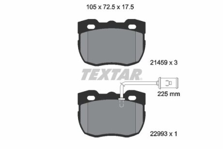 Комплект гальмівних колодок передн, LAND ROVER DISCOVERY I, RANGE ROVER I 2.0-4.3 11.88-12.98 TEXTAR 2145905