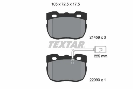 Комплект гальмівних колодок передн, LAND ROVER DISCOVERY I, RANGE ROVER I 2.0-4.3 11.88-12.98 TEXTAR 2145905
