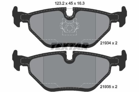 Комплект гальмівних колодок задн, MG MG X-POWER SAAB 9-5 1.9D-5.0 09.97-12.09 TEXTAR 2193404