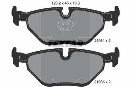 Комплект гальмівних колодок задн, MG MG X-POWER SAAB 9-5 1.9D-5.0 09.97-12.09 TEXTAR 2193404