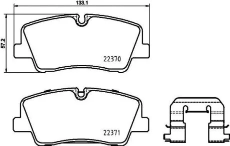 Комплект гальмівних колодок задн, HYUNDAI H350 2.5D 04.15- TEXTAR 2237001