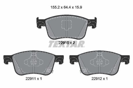 Комплект гальмівних колодок передн TEXTAR 2291001