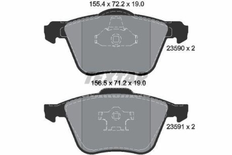 Комплект гальмівних колодок передн, VOLVO S60 I, S80 I, V70 II, XC90 I 2.0-4.4 01.99-12.14 TEXTAR 2359001
