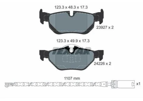 Комплект гальмівних колодок задн, BMW 1 (E81), 1 (E87), 1 (E88) 2.0/3.0 09.06-12.13 TEXTAR 2392707