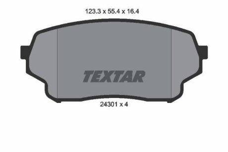 Комплект гальмівних колодок передн, SUZUKI GRAND VITARA I 2.0D 02.01-09.05 TEXTAR 2430101