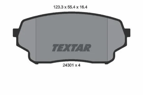 Комплект гальмівних колодок передн, SUZUKI GRAND VITARA I 2.0D 02.01-09.05 TEXTAR 2430101