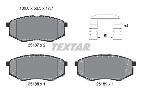 Гальмівні колодки до дисків TEXTAR 2518704 (фото 1)