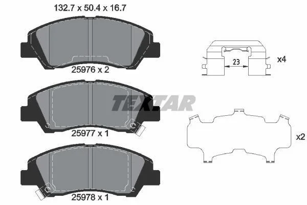Комплект гальмівних колодок передн, HYUNDAI I10 II, I10 III KIA CEED 1.0-1.6D 08.13- TEXTAR 2597601 (фото 1)