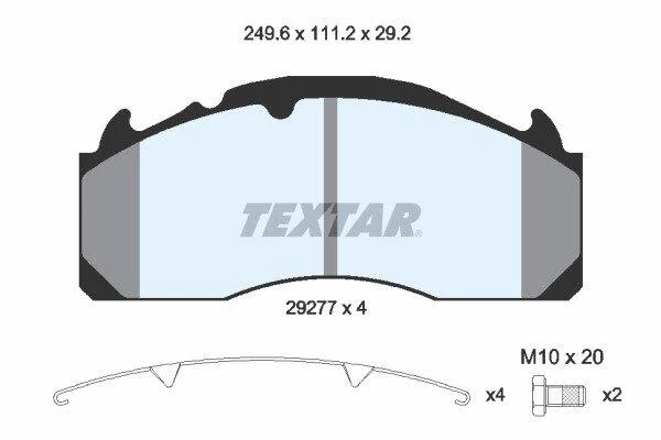 Комплект гальмівних накладок, дискове гальмо TEXTAR 2927705 (фото 1)