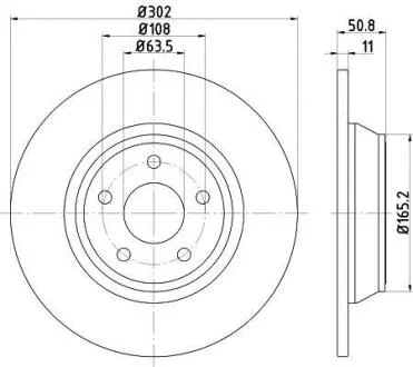 Диск гальмівний задн Лів/Прав FORD MONDEO V FORD USA FUSION 1.0-2.5 09.12- TEXTAR 92268703