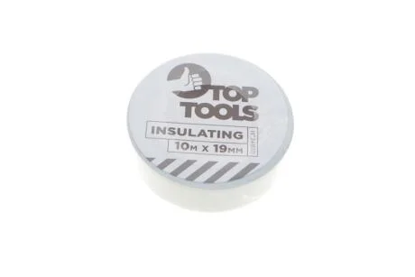 Стрічка ізоляційна біла, 10 м х 19 мм TOP TOOLS 24B111