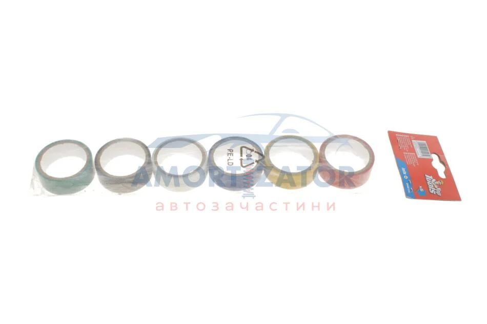 Стрічка ізоляційна, 19 мм х 3 м, набір 6 шт. TOP TOOLS 24B115 (фото 1)