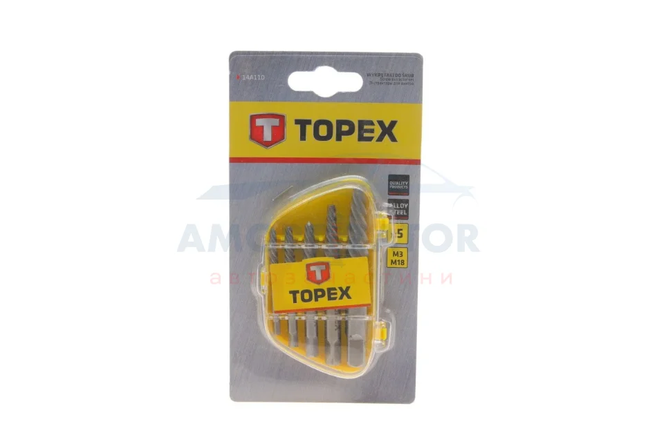 Набір для висвердлювання гвинтів, набір 5 шт. TOPEX 14A110 (фото 1)