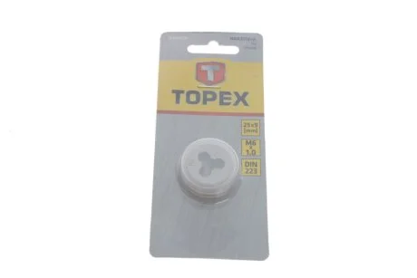 Плашка М6, 25 х 9 мм TOPEX 14A306