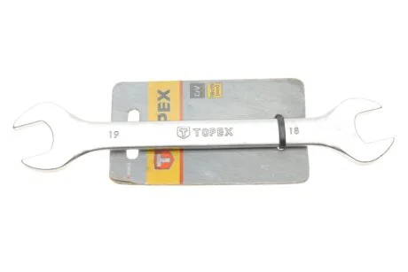 Ключ з відкритим зевом, двосторонній, 18 х 19 мм TOPEX 35D613