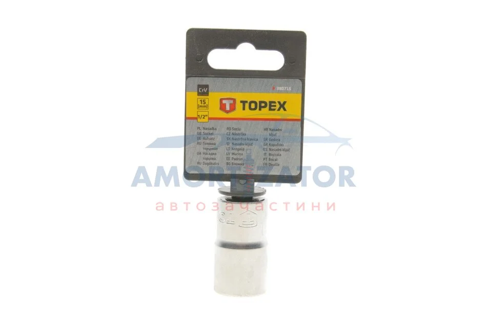 Головка змінна 6-гранна 1/2", 15 мм TOPEX 38D715 (фото 1)