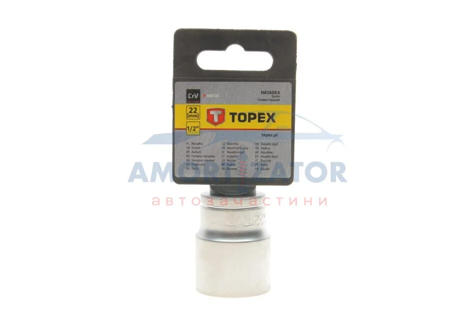 Головка змінна 6-гранна 1/2", 22 мм TOPEX 38D722 (фото 1)