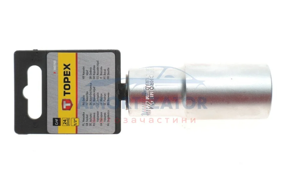 Головка змінна 6-гранна довга 1/2", 24 мм TOPEX 38D760 (фото 1)