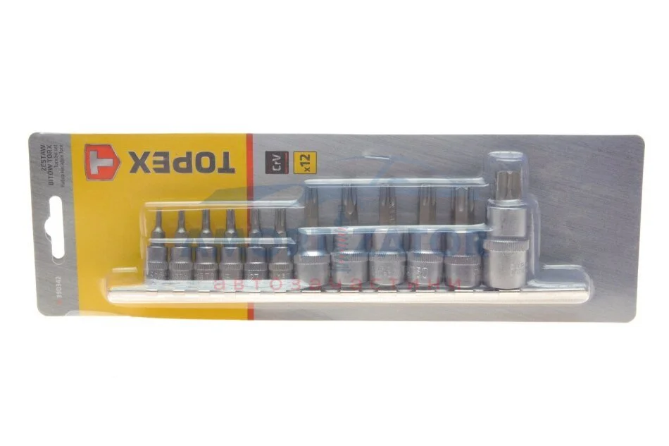 Головка змінна Torx 1/4", 3/8", 1/2", набір 12 шт. TOPEX 39D342 (фото 1)