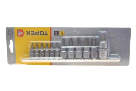Головка змінна Torx 1/4", 3/8", 1/2", набір 12 шт. TOPEX 39D342