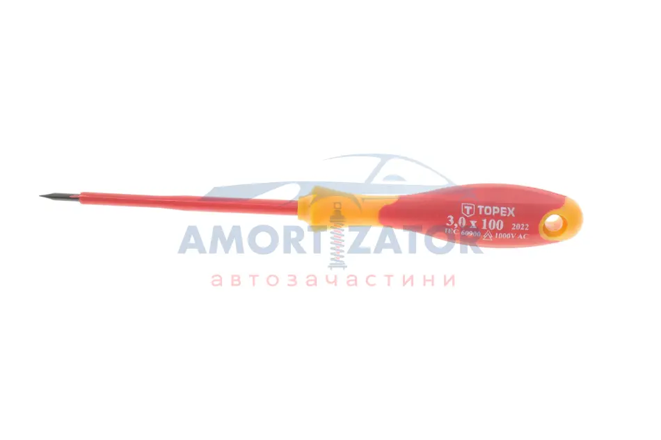 Викрутка шліцьова 1000В, 3.0 х 100 мм, CrMo TOPEX 39D471 (фото 1)