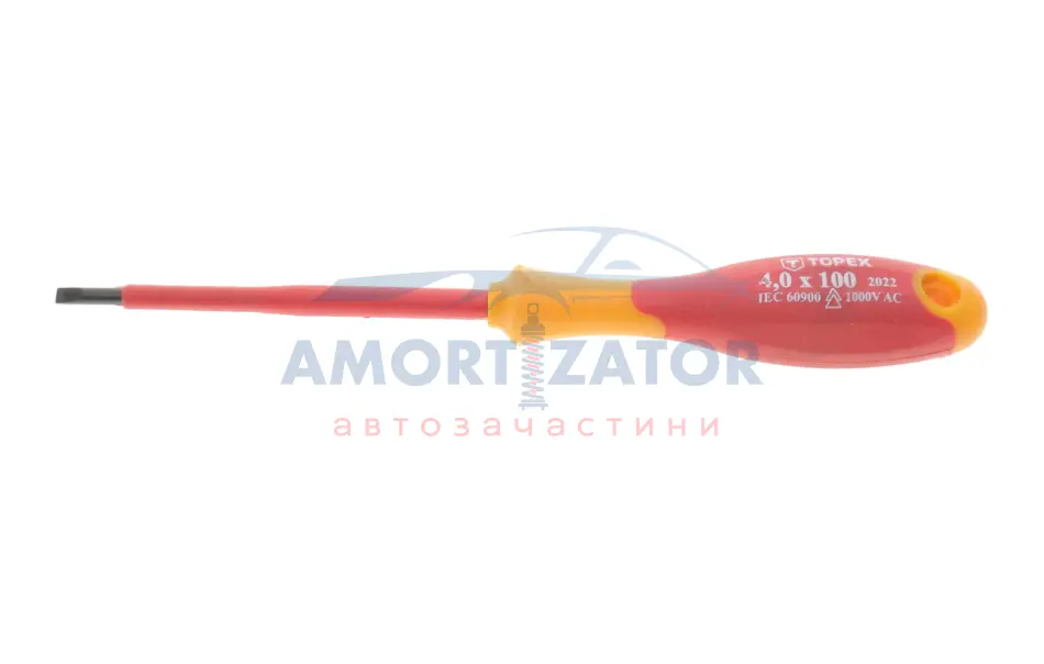 Викрутка шліцева 1000В, 4.0 x 100 мм,, CrMo TOPEX 39D472 (фото 1)