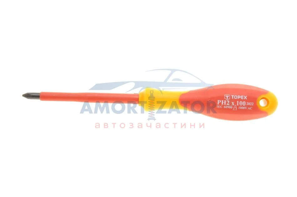 Викрутка хрестова 1000В, PH2 x 100 мм TOPEX 39D477 (фото 1)