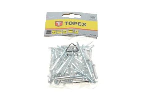 Заклепка з недорогоцінних металів, трубчаста TOPEX 43E507