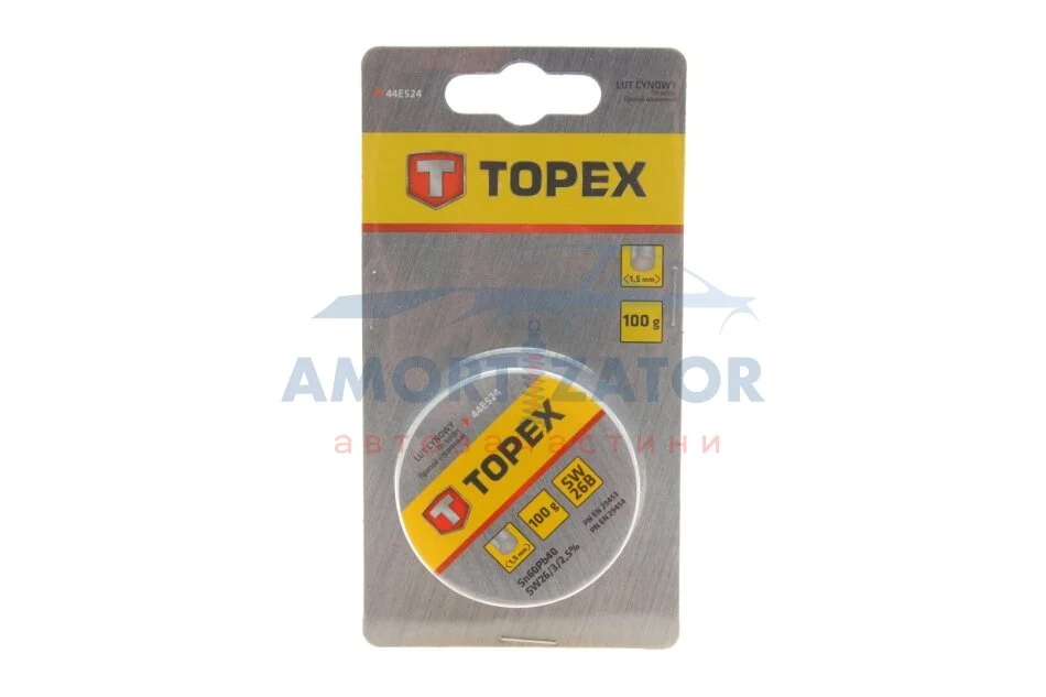 Припій олов\'яний 60%Sn,дріт 1.5 мм,100 г TOPEX 44E524 (фото 1)