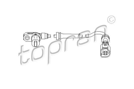 Датчик ABS передн лів/прав FORD GALAXY I SEAT ALHAMBRA VW SHARAN 1.9D/2.0/2.3 03.95-03.10 TOPRAN / HANS PRIES 112227
