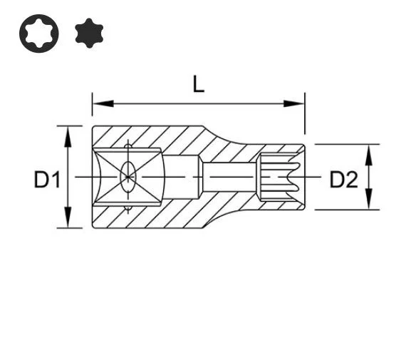 Насадка E-TORX 1/2 TOPTUL GAAG0704 (фото 1)