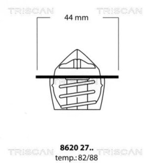 DAEWOO термостат t-88C Matiz, Suzuki Baleno, Chevrolet Aveo TRISCAN 8620 2782